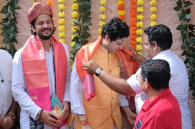Being felicitated at a public programme